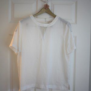 J. Crew White Blouse with Lace Detail